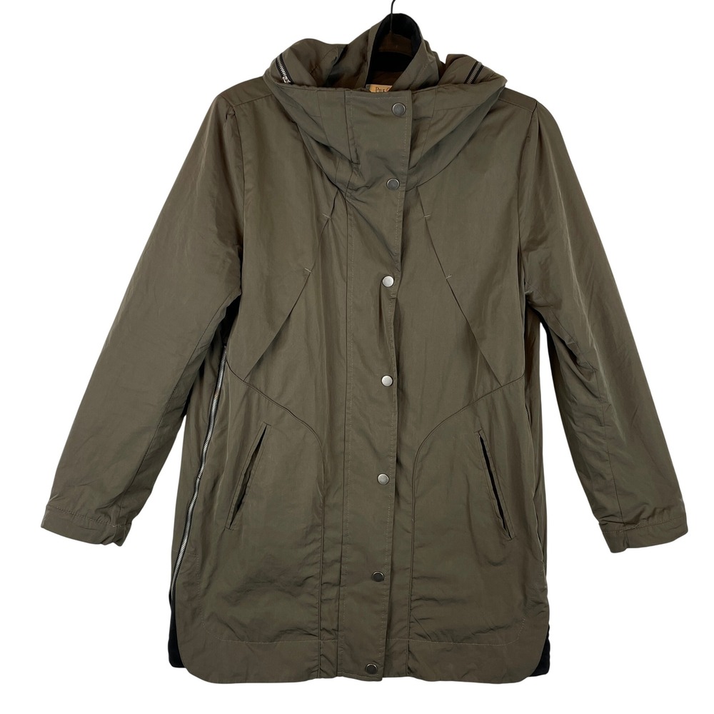 Pile Ou Face Paris Olive Green Hooded Fleece Lined Parka Jacket V629 Size T2